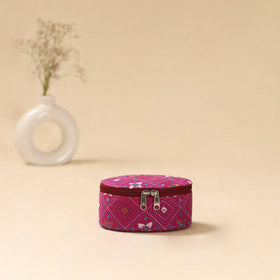 Bengal kantha work handcrafted oval jewellery box