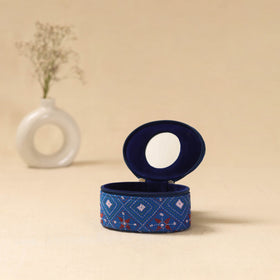 Bengal kantha work handcrafted oval jewellery box