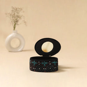 Bengal kantha work handcrafted oval jewellery box