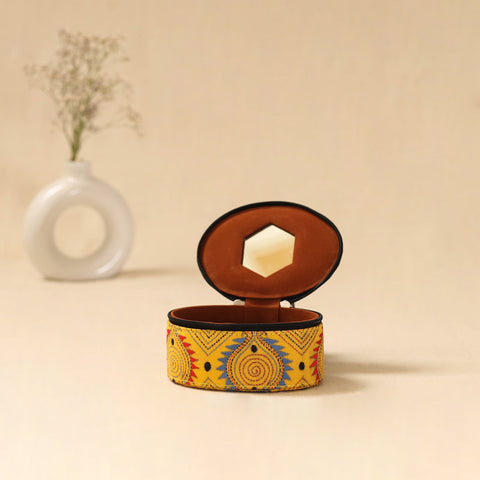 Bengal kantha work handcrafted oval jewellery box