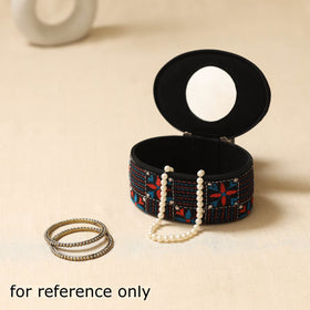 Bengal kantha work handcrafted oval jewellery box