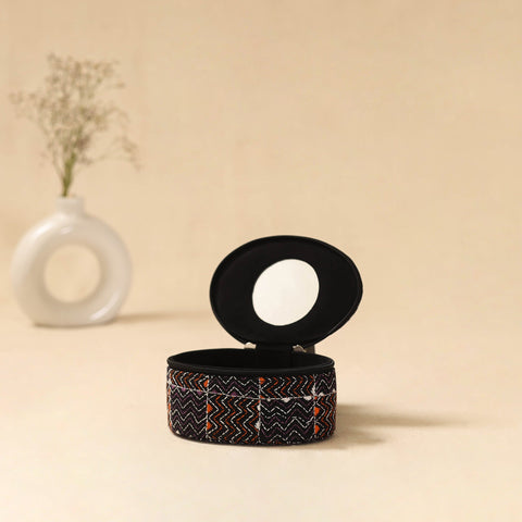 Bengal kantha work handcrafted oval jewellery box