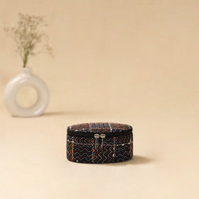 Bengal kantha work handcrafted oval jewellery box