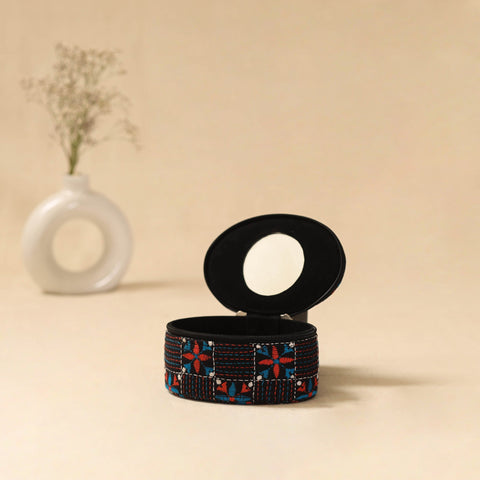 Bengal kantha work handcrafted oval jewellery box