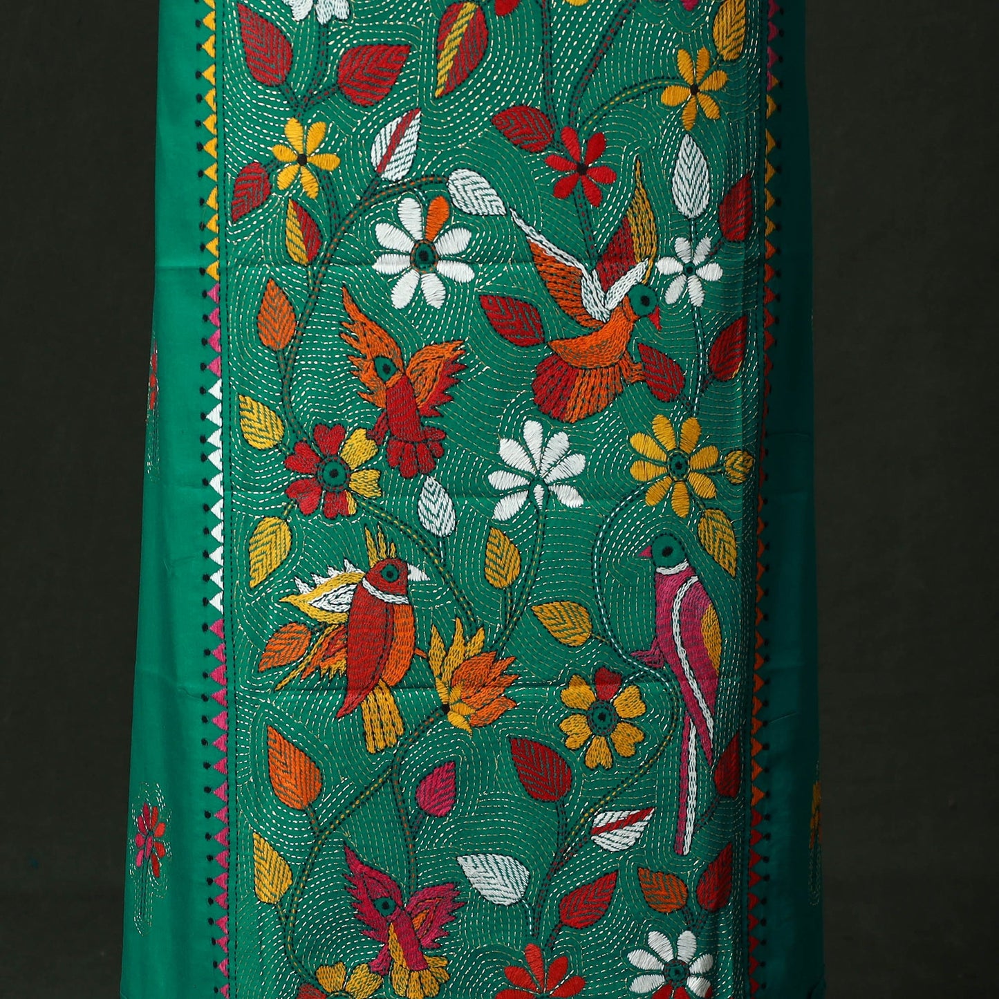 Bengal nakshi kantha hand embroidered cotton unstitched