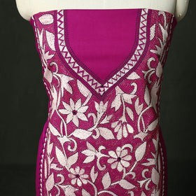 Bengal nakshi kantha hand embroidered cotton unstitched