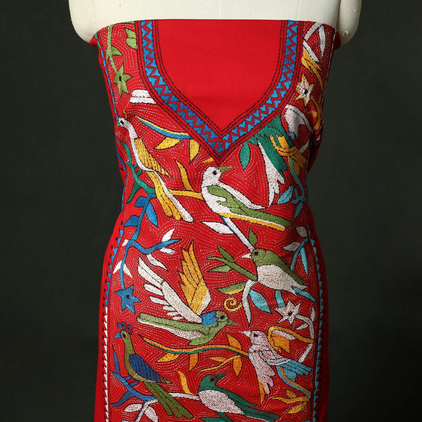 Bengal nakshi kantha hand embroidered cotton unstitched