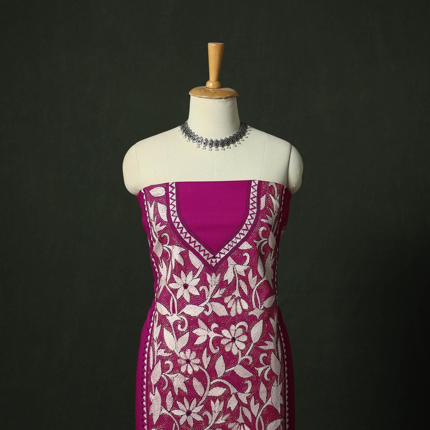 Bengal nakshi kantha hand embroidered cotton unstitched
