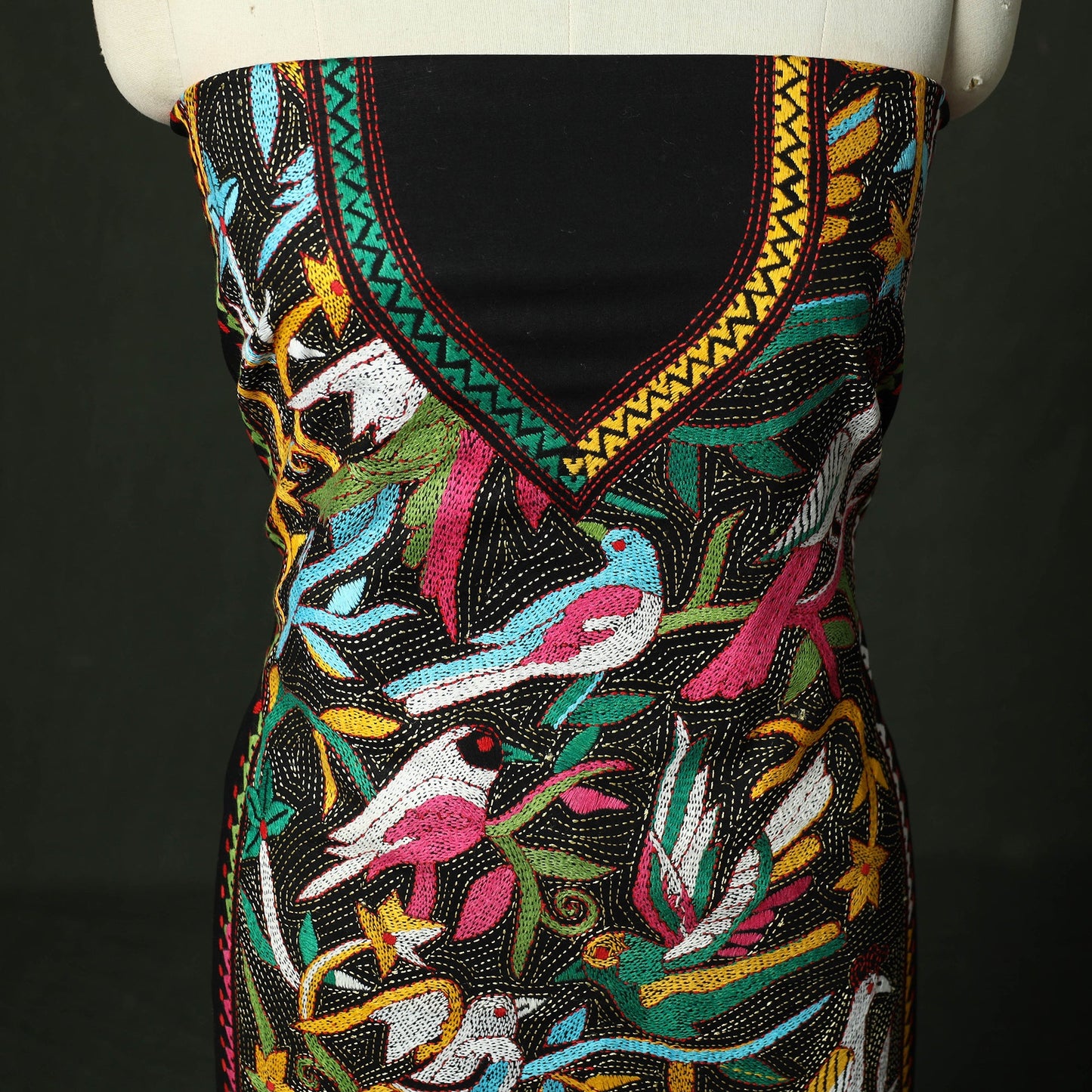 Bengal nakshi kantha hand embroidered cotton unstitched