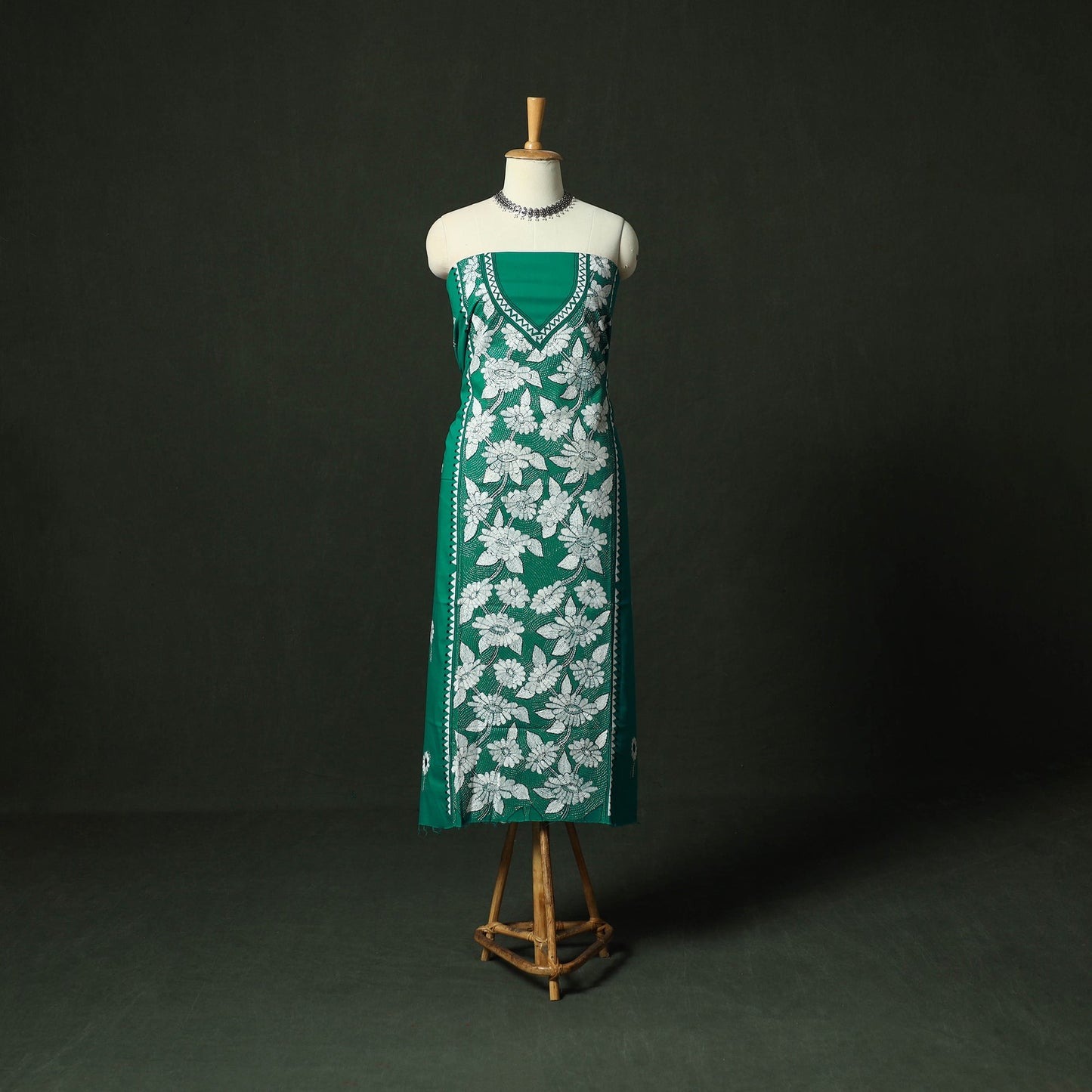 Bengal nakshi kantha hand embroidered cotton unstitched