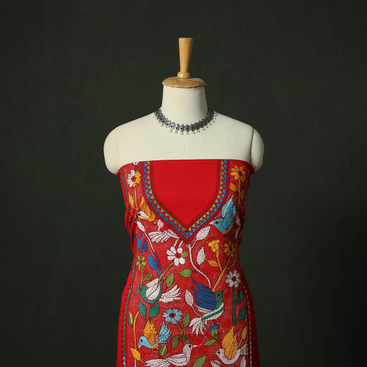 Bengal nakshi kantha hand embroidered cotton unstitched