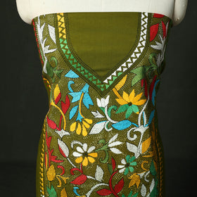 Bengal nakshi kantha hand embroidered cotton unstitched