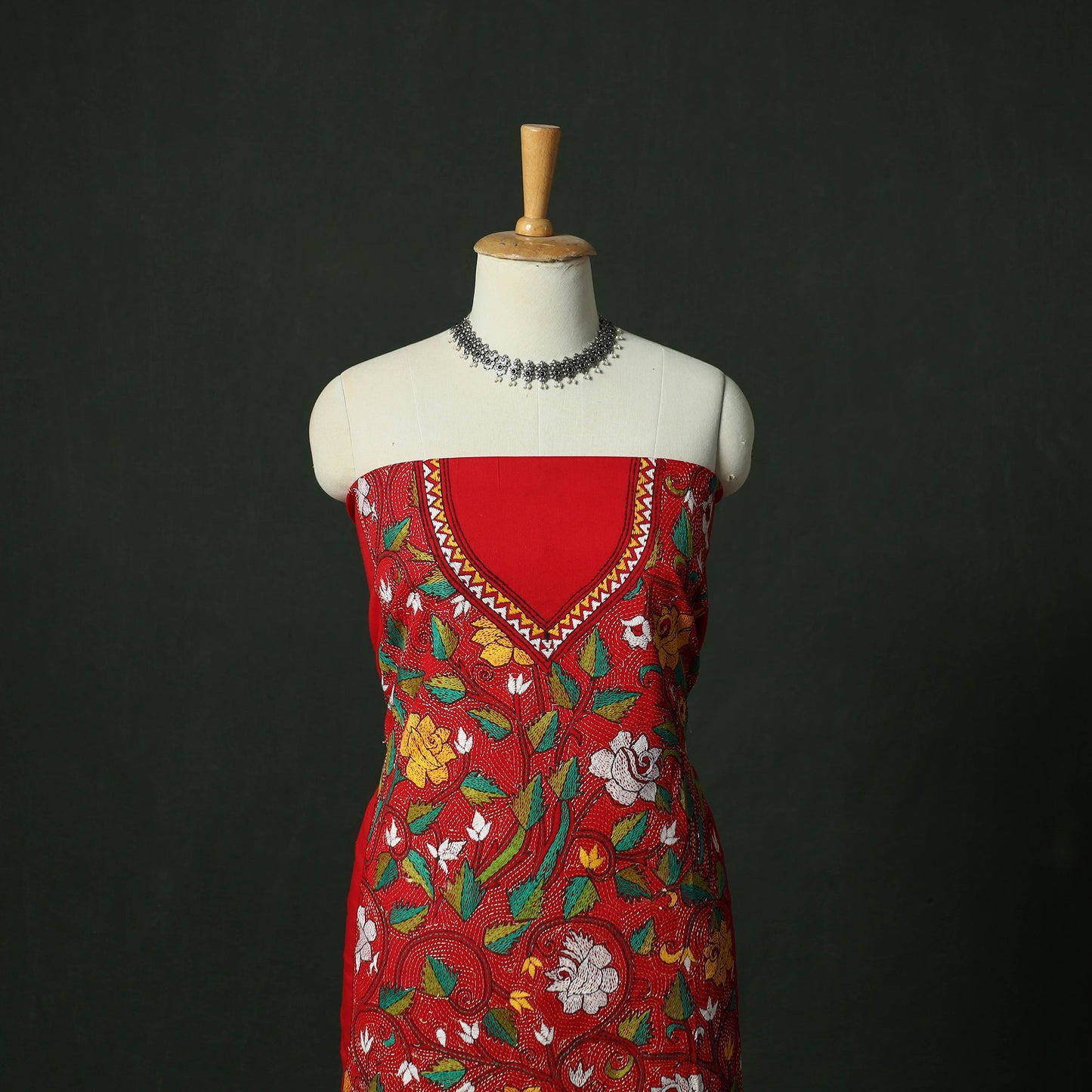 Bengal nakshi kantha hand embroidered cotton unstitched