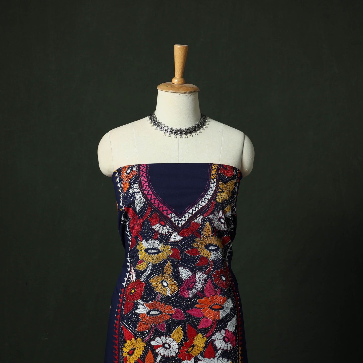 Bengal nakshi kantha hand embroidered cotton unstitched