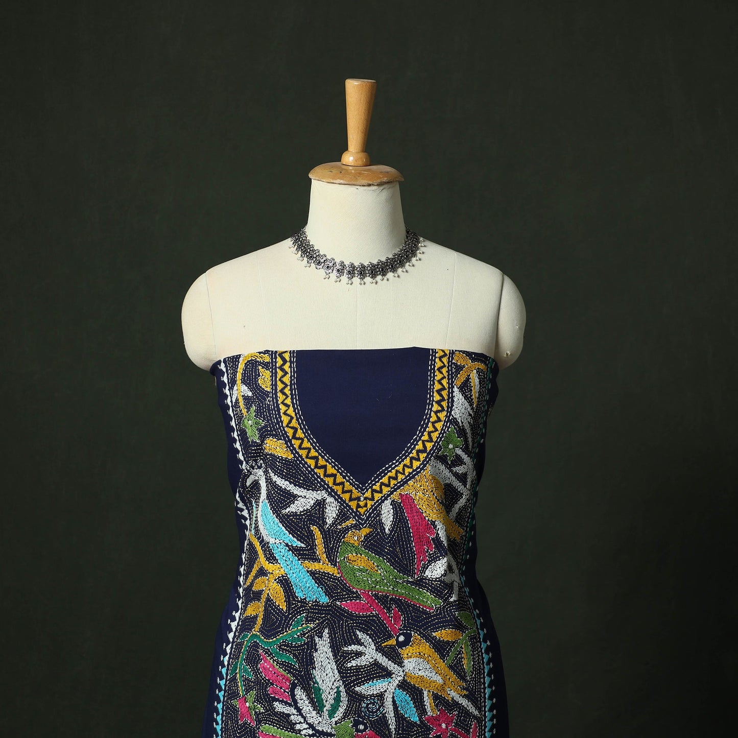 Bengal nakshi kantha hand embroidered cotton unstitched