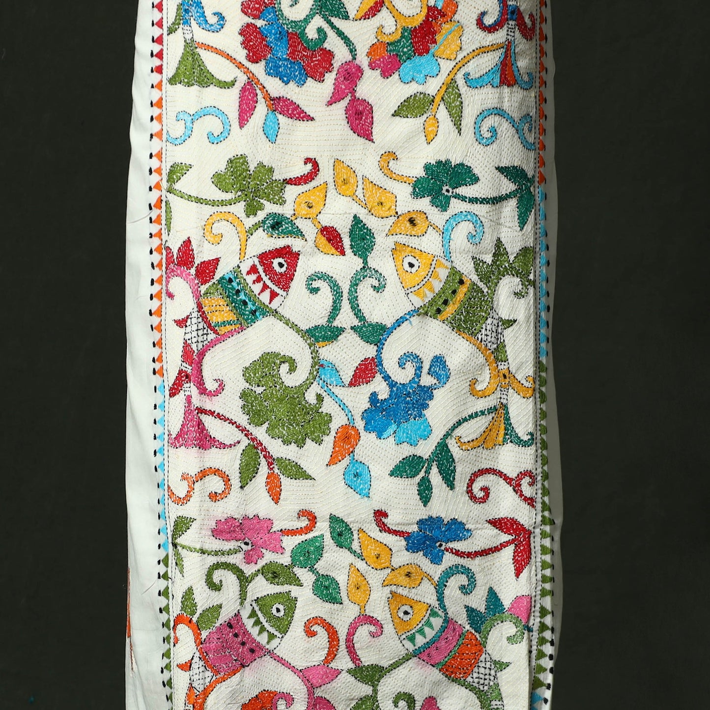 Bengal nakshi kantha hand embroidered cotton unstitched