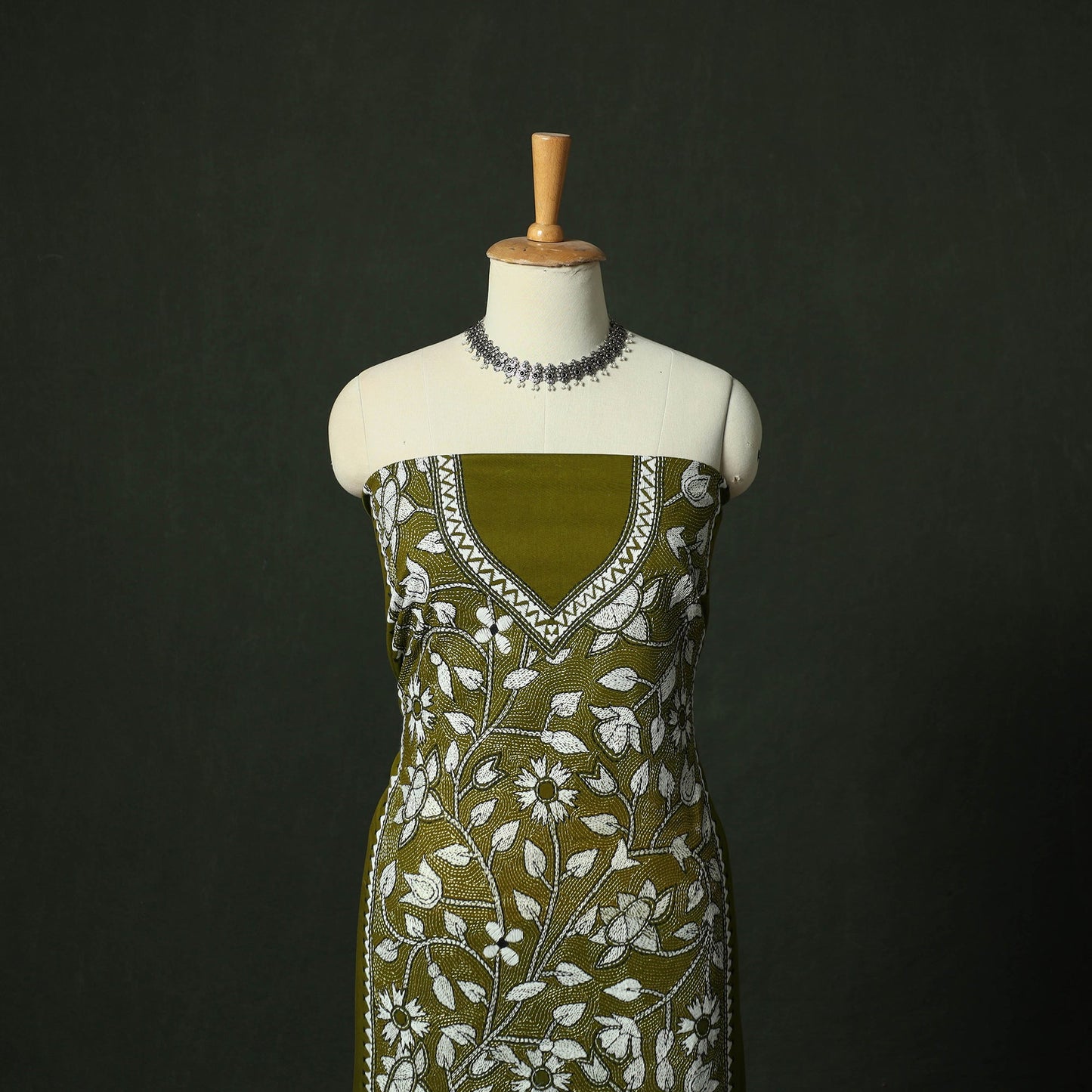 Bengal nakshi kantha hand embroidered cotton unstitched