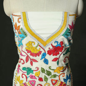 Bengal nakshi kantha hand embroidered cotton unstitched