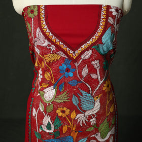 Bengal nakshi kantha hand embroidered cotton unstitched