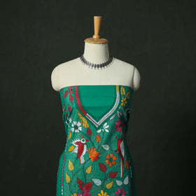 Bengal nakshi kantha hand embroidered cotton unstitched