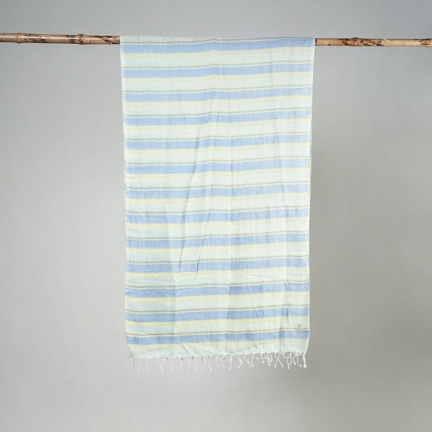 Bengal weaving handloom cotton stole with tassels 61