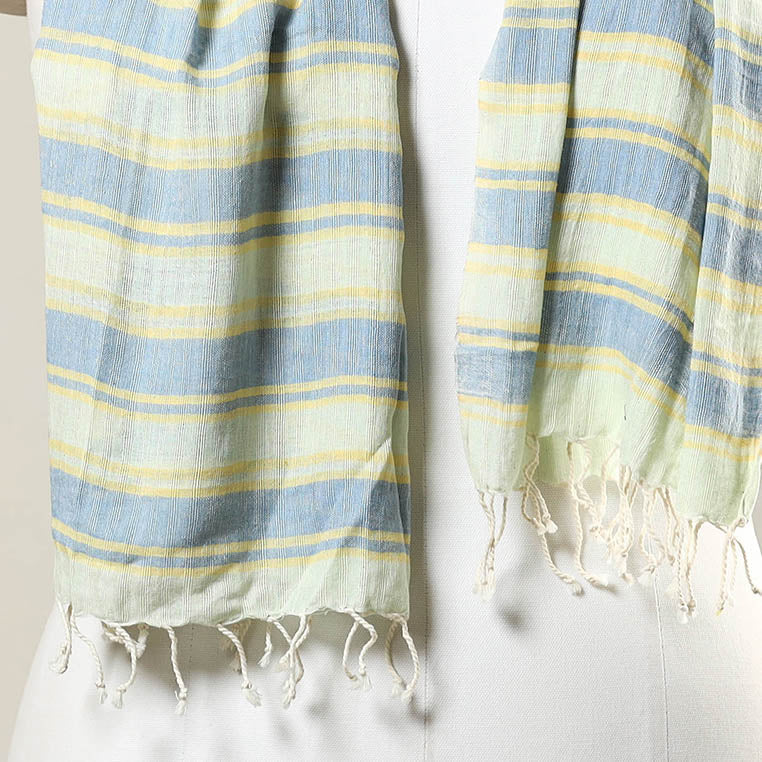 Bengal weaving handloom cotton stole with tassels 61