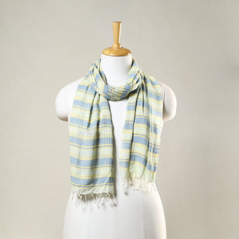 Bengal weaving handloom cotton stole with tassels 61