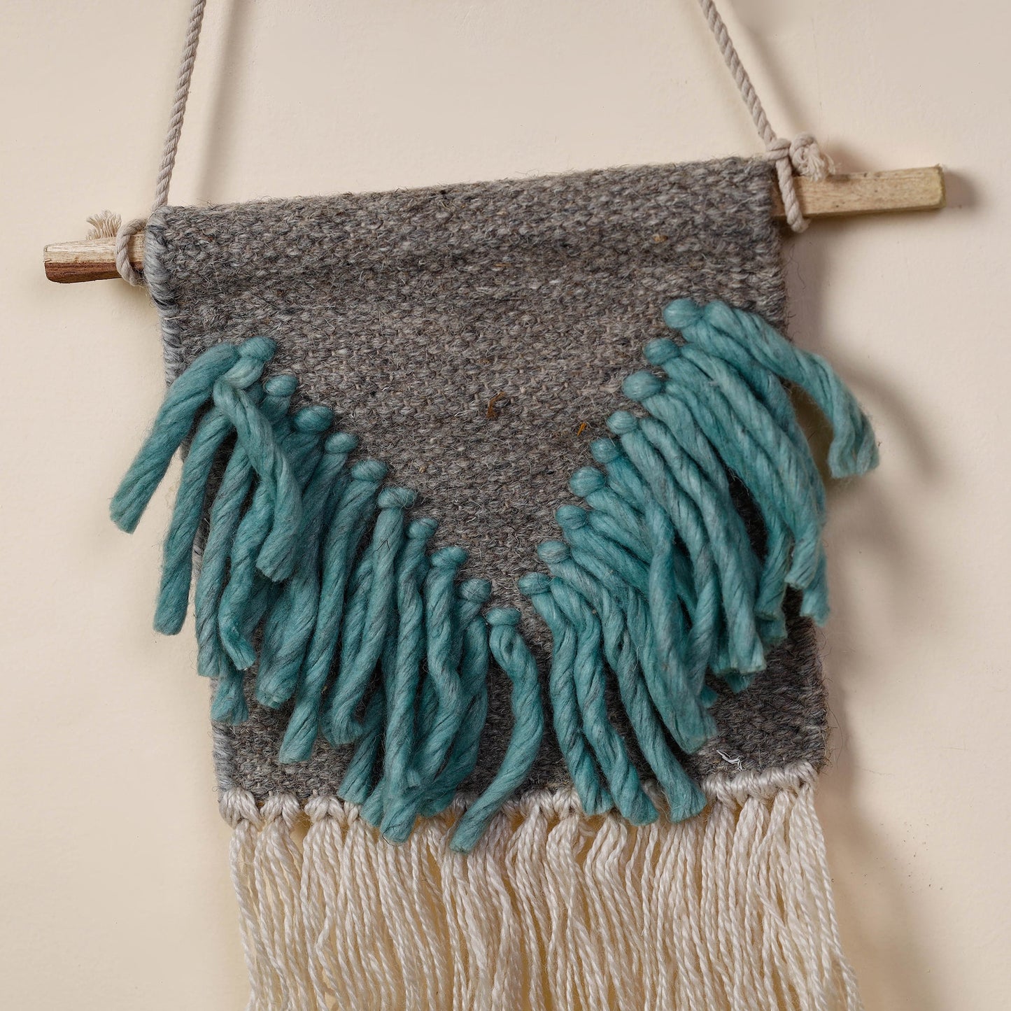  Geometric Hand Woven Wool Wall Hanging 