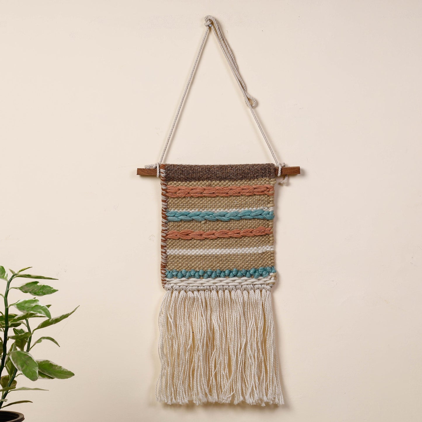 Geometric Hand Woven Wool Wall Hanging 