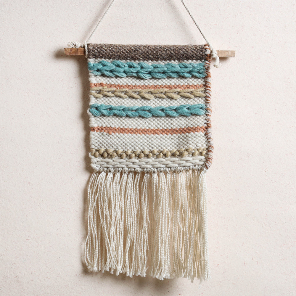  Geometric Hand Woven Wool Wall Hanging 