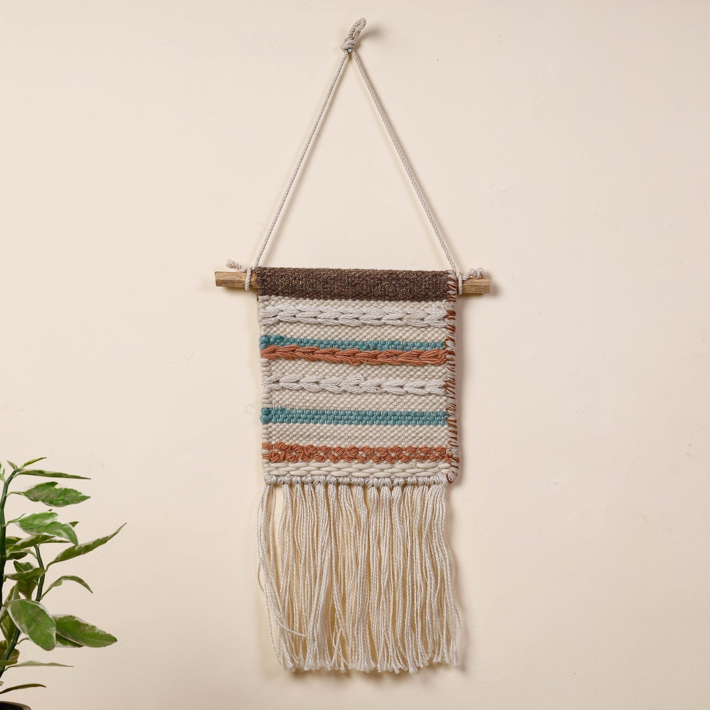  Geometric Hand Woven Wool Wall Hanging 