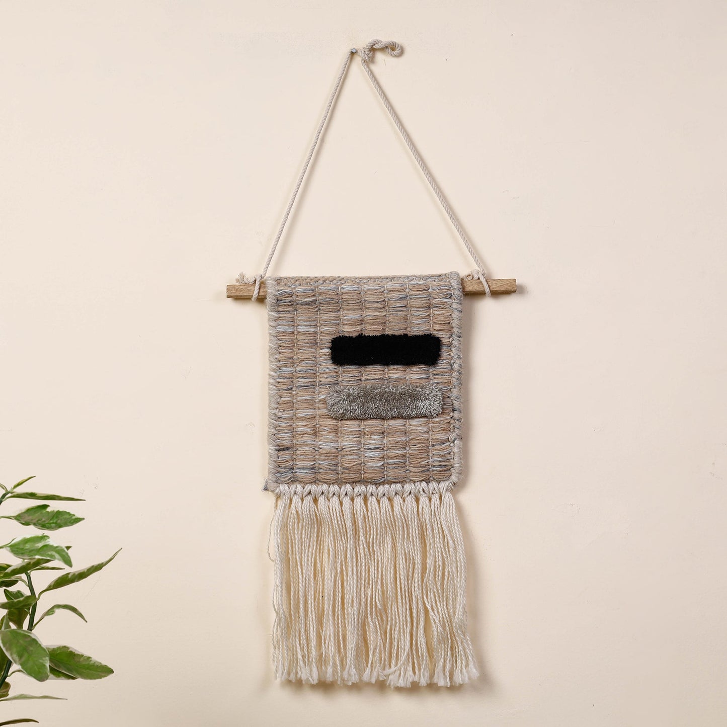  Geometric Hand Woven Wool Wall Hanging 