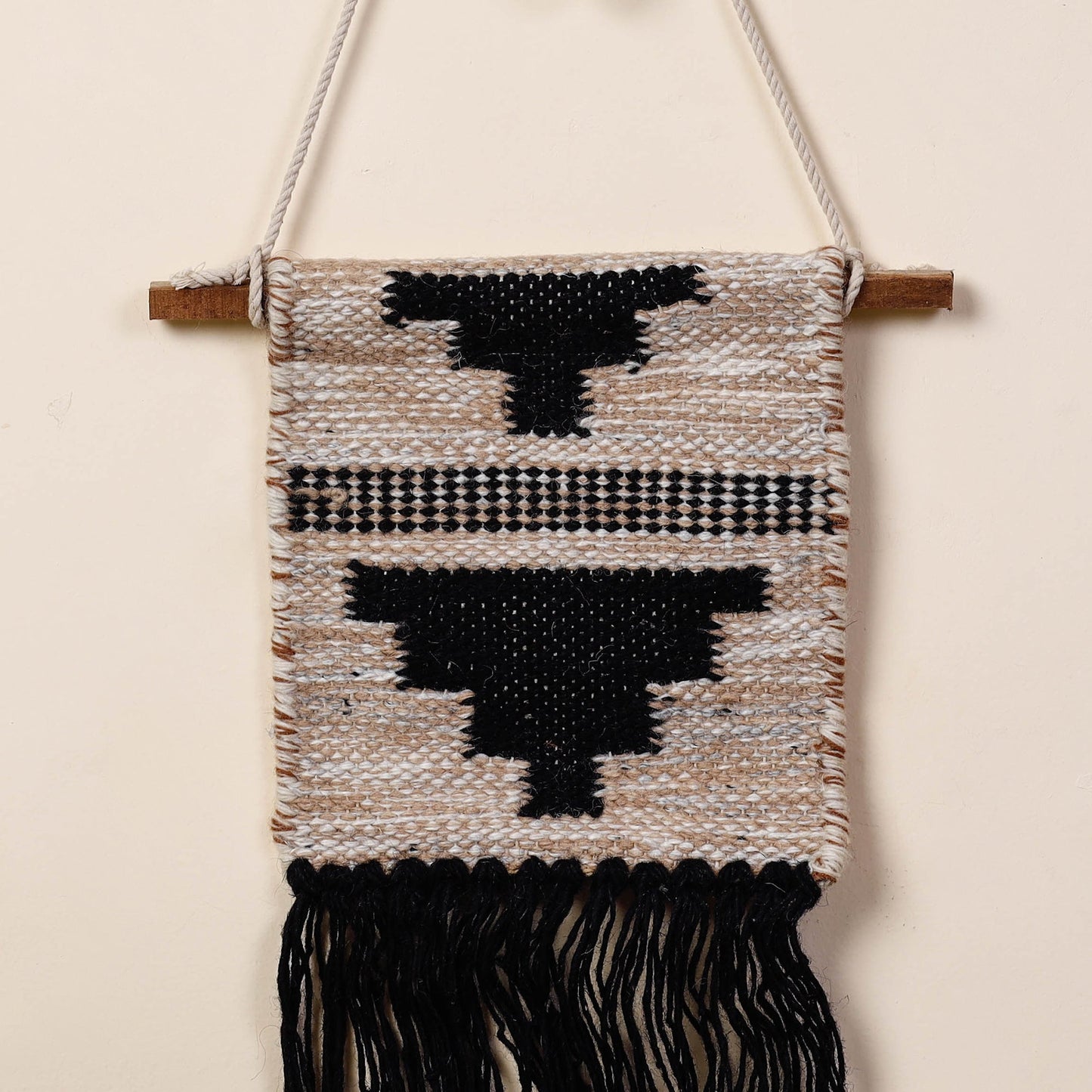  Geometric Hand Woven Wool Wall Hanging 