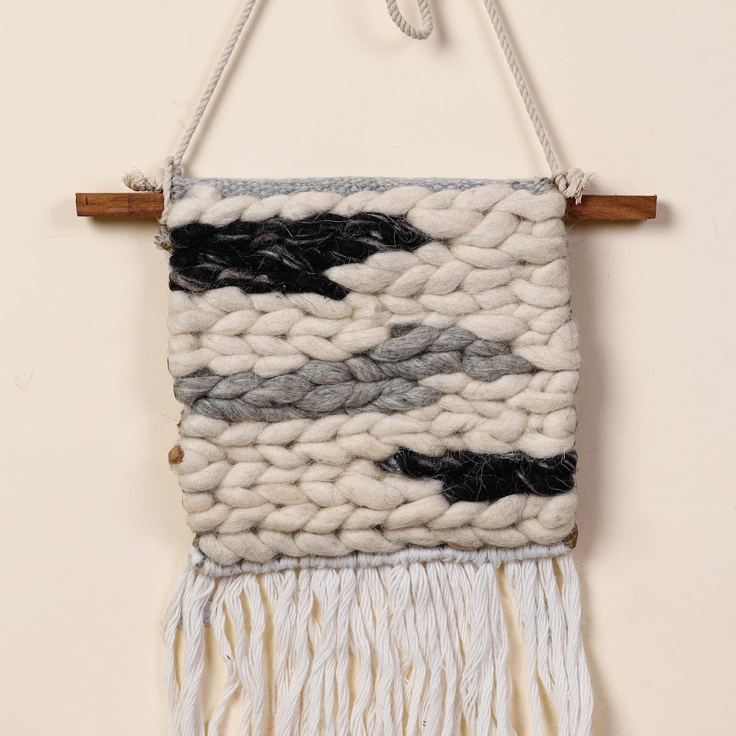  Geometric Hand Woven Wool Wall Hanging 