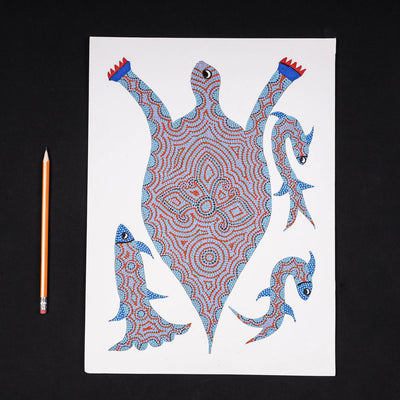  Bhil Pithora Folk Art Painting by Geeta Bariya 