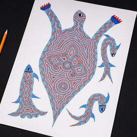  Bhil Pithora Folk Art Painting by Geeta Bariya 