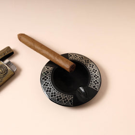 Buy Bidri Work Pure Silver Inlay Ashtray Online
