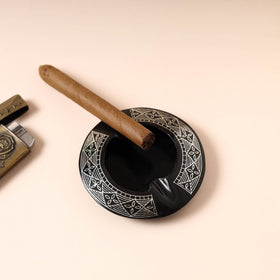 Buy Bidri Work Pure Silver Inlay Ashtray Online