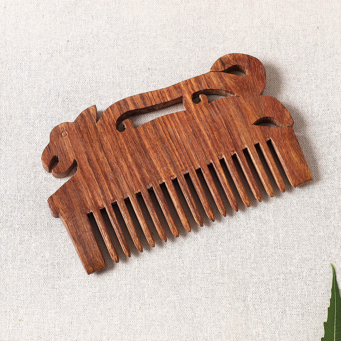  Bijnor Hand Carved Sheesham Wood Comb (Medium) 