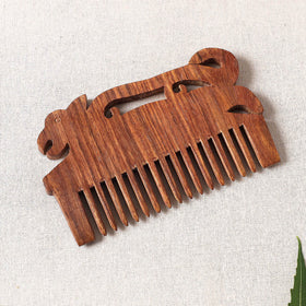  Bijnor Hand Carved Sheesham Wood Comb (Medium) 