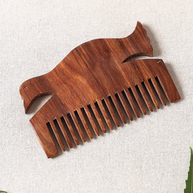  Bijnor Hand Carved Sheesham Wood Comb (Medium) 