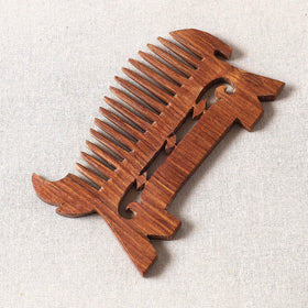  Bijnor Hand Carved Sheesham Wood Comb (Medium) 