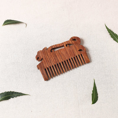  Bijnor Hand Carved Sheesham Wood Comb (Medium) 