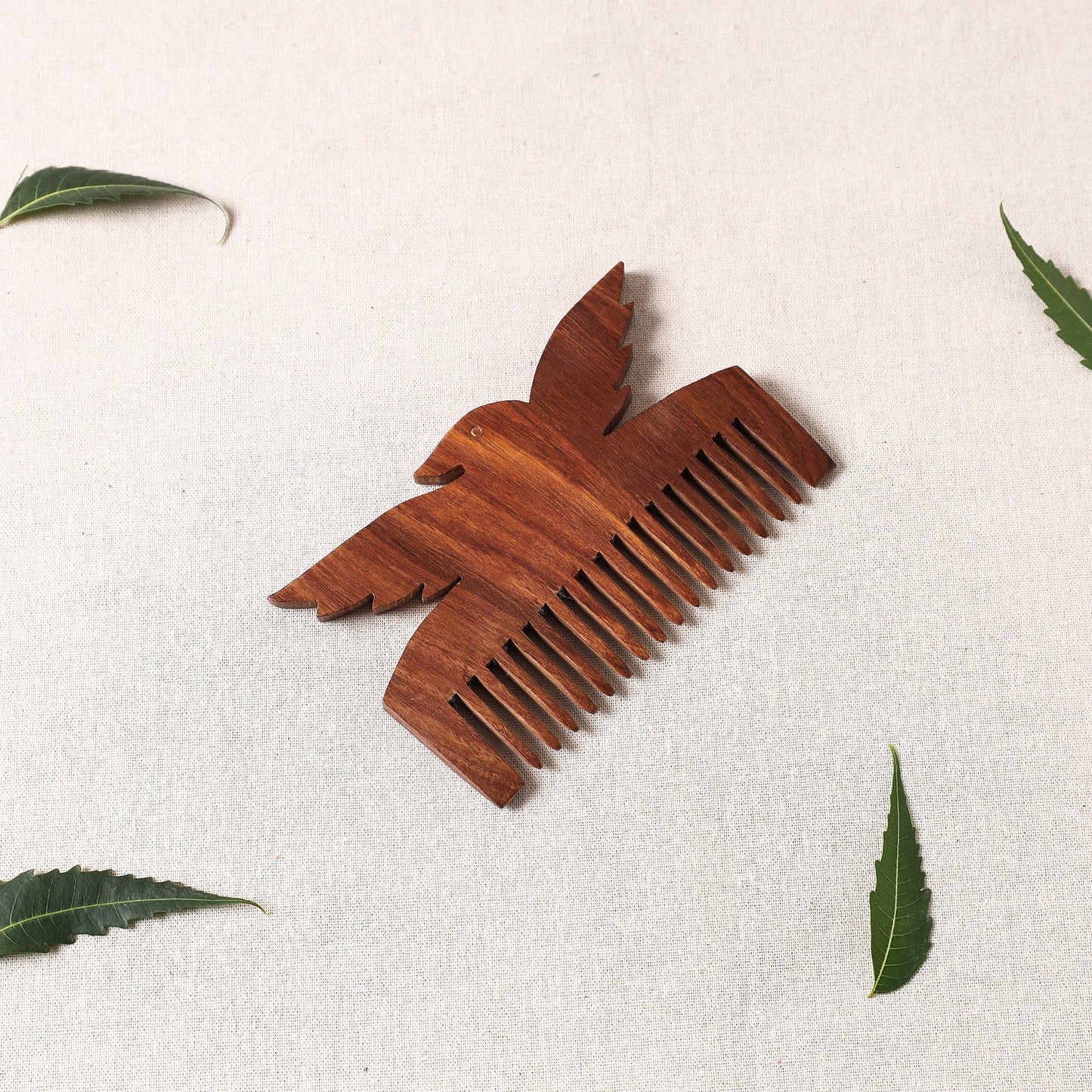  Bijnor Hand Carved Sheesham Wood Comb (Medium) 