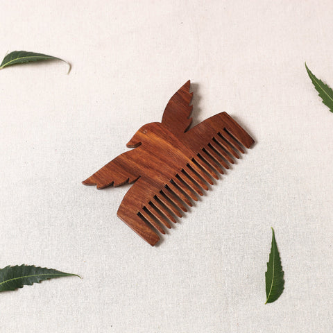  Bijnor Hand Carved Sheesham Wood Comb (Medium) 