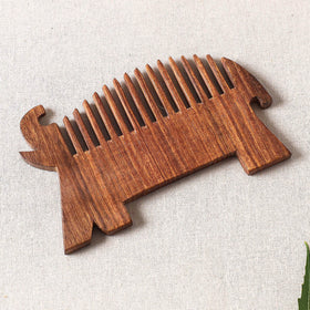  Bijnor Hand Carved Sheesham Wood Comb (Medium) 