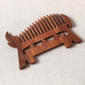  Bijnor Hand Carved Sheesham Wood Comb (Medium) 