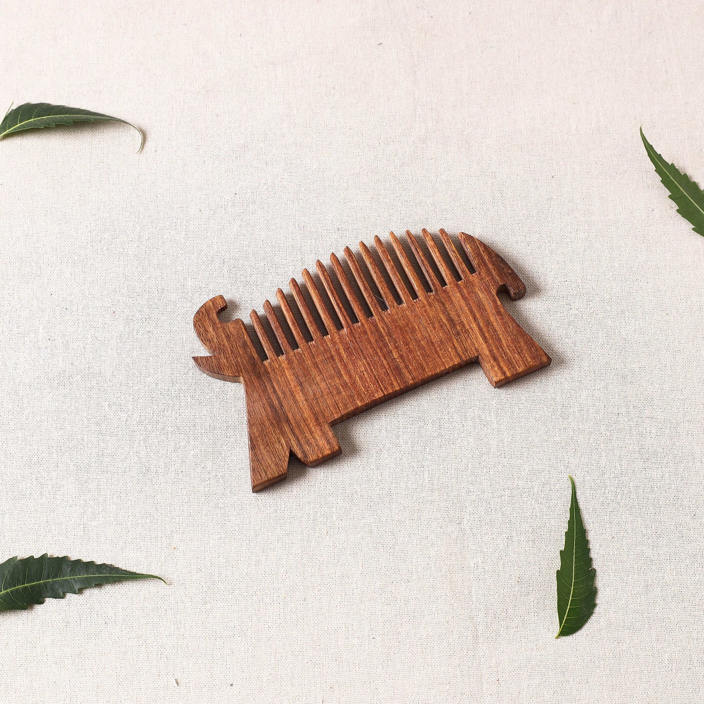  Bijnor Hand Carved Sheesham Wood Comb (Medium) 