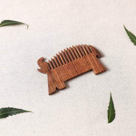  Bijnor Hand Carved Sheesham Wood Comb (Medium) 