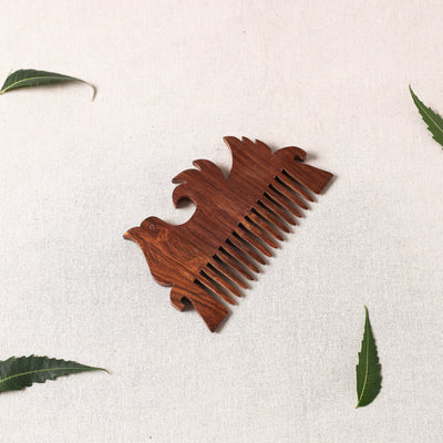  Bijnor Hand Carved Sheesham Wood Comb (Medium) 